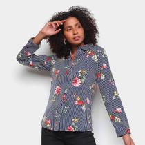 Camisa Yilang Estampada Manga Longa Feminina