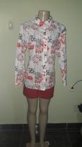 Camisão Branco com vermelho em Tecido Tricoline - Tamanho GG