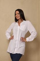 Camisão Feminino Chamise Longa Com Manga Comprida Chemise Com Bolso Camisa Feminina Long Line Camisão Feminino Chamise Longa Com Manga Comprida Chemise Com Bolso Camisa Feminina Long Line