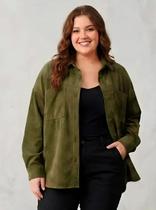 Camisão Feminino De Veludo, Manga Longa, Plus Size, Até 54