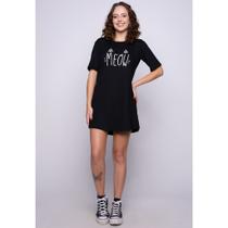 Camisão Vestido Moda Pijama Blusão Confortável Estampa "Meow" Lançamento Verão.