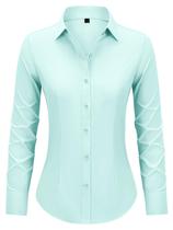 Camisas com botões Vestido com capota multitop para mulheres - verde menta M Camisas com botões Vestido com capota multitop para mulheres - verde menta M