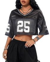 Camisas Crop Top SOLY HUX Jersey para mulheres Y2k Streetwear Camisas Crop Top SOLY HUX Jersey para mulheres Y2k Streetwear
