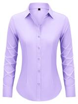 Camisas de botão Mutitop C2-Purple para mulheres, tamanho 2GG