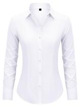 Camisas de botão Vestido ajustado com várias partes superiores branca M