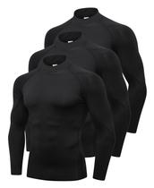 Camisas de compressão de manga comprida Queerier para homens, pacote com 3