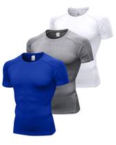 Camisas de compressão EAONLFP para homens, pacote com 3, manga curta Camisas de compressão EAONLFP para homens, pacote com 3, manga curta