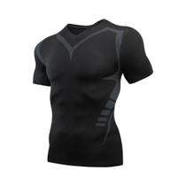 Camisas de Compressão Masculina para Corrida - Secagem Rápida, Manga Curta