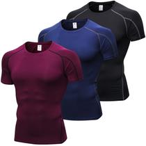 Camisas de Compressão Masculinas SPVISE - Manga Curta, Cool Dry (3 Unidades)