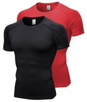 Camisas de compressão Queerier para homens, treino, manga curta