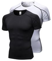 Camisas de compressão Queerier para homens, treino, manga curta
