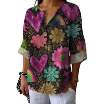 Camisas de linho casual de negócios de manga 3/4 para mulheres domirica Camisas de linho casual de negócios de manga 3/4 para mulheres domirica