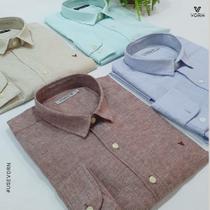 Camisas de linho manga longa