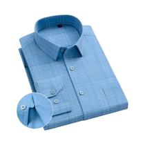 Camisas De Manga Longa Masculinas De Moda Casual Em Tecido De Bambu Com Listras Sólidas Para