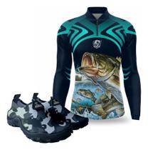 Camisas De Pesca Proteção Uv50 Sapatilha Nautica Pescaria