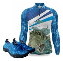 Camisas De Pesca Proteção Uv50 Sapatilha Nautica Pescaria