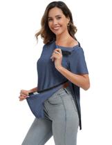Camisas de quimioterapia Deyeek para mulheres, cirurgia no ombro com acesso à porta Camisas de quimioterapia Deyeek para mulheres, cirurgia no ombro com acesso à porta