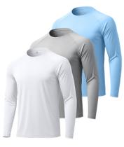 Camisas de sol ZITY para homens com absorção de umidade UPF 50+, pacote com 3