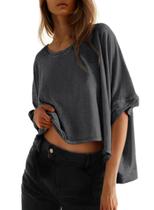 Camisas de verão Dokotoo para mulheres plus size Crop Tops 2025
