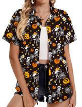 Camisas havaianas de Halloween para casais Mizvsitrd 2025 Camisas havaianas de Halloween para casais Mizvsitrd 2025