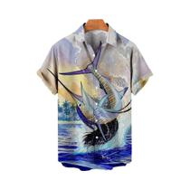 Camisas Havaianas Masculinas Impressas Em 3D Com Mangas Curtas, Estilo Casual Com Lapela, Estampa