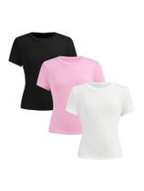Camisas justas COZYEASE Girl Summer de manga curta rosa 6 anos