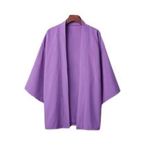 Camisas Kimono Masculinas Pretas - Leves, Casuais, Manga 3/4