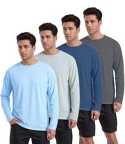 Camisas Kinglaman 4 unidades para hombre manga longa com proteção solar UPF 50+ Camisas Kinglaman 4 unidades para hombre manga longa com proteção solar UPF 50+