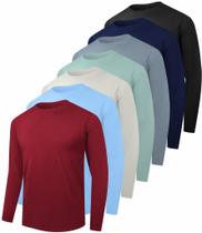 Camisas Kinglaman 7 Unidades Manga Longa Dry Fit Masculinas Camisas Kinglaman 7 Unidades Manga Longa Dry Fit Masculinas