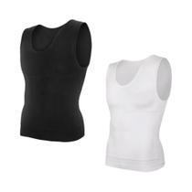 Camisas Masculinas Modeladoras De Alta Compressão Para Controle De Barriga, Top Modelador De Corpo Camisas Masculinas Modeladoras De Alta Compressão Para Controle De Barriga, Top Modelador De Corpo