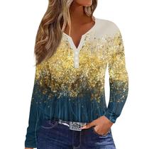 Camisas modernas de manga comprida para mulheres COTECRAM J Gold G-Large