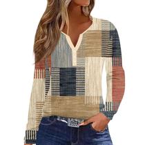 Camisas modernas de manga comprida para mulheres COTECRAM Light Brown XXL