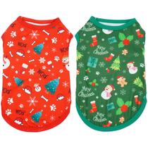 Camisas para cães JpgDn, 2 peças, colete macio sem mangas de Natal