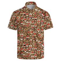Camisas polo de golfe de Natal para homens AYUNIX Funny Elk Print