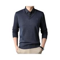 Camisas Polo Listradas Slim Fit Para Homens, Moda De Outono, Pulôveres De Tricô, Roupas Estilo