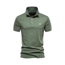Camisas Polo Masculinas 100% Algodão Com Bordado, Cor Sólida, Manga Curta, Nova Coleção De Verão