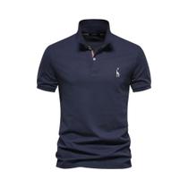 Camisas Polo Masculinas de Algodão - Manga Curta, Sólida - Marca Aiopeson