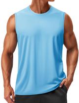 Camisas sem mangas TACVASEN Dry Fit Summer Blusas masculinas azuis 3GG Camisas sem mangas TACVASEN Dry Fit Summer Blusas masculinas azuis 3GG