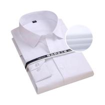 Camisas Sociais Masculinas Plus Size 8XL - Manga Comprida Listrada Branca - Roupas Formais