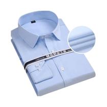 Camisas Sociais Masculinas Plus Size 8XL - Manga Comprida Listrada Branca - Roupas Formais