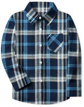 Camisas xadrez de flanela para menino e pai SANGTREE azul marinho Camisas xadrez de flanela para menino e pai SANGTREE azul marinho