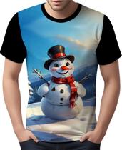 Camise Camiseta Tshirt Natal Festas Boneco de Neve Noel 1