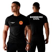 Camiseta 100 Algodão Camisa Uniforme Bombeiro Civil Unissex Trabalho Serviço Envio Imediato