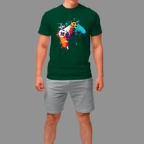Camiseta 100% Algodão Casual Estilosa Gola Redonda