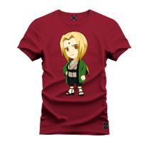 Camiseta 100% Algodão Confortável Premium Estampada Menininha Naruto