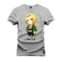 Camiseta 100% Algodão Confortável Premium Estampada Menininha Naruto