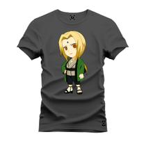 Camiseta 100% Algodão Confortável Premium Estampada Menininha Naruto