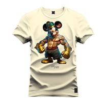 Camiseta 100% Algodão Confortável Premium Estampada Rato Maromba