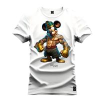 Camiseta 100% Algodão Confortável Premium Estampada Rato Maromba