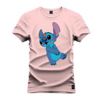 Camiseta 100% Algodão Confortável Premium Estampada Stich